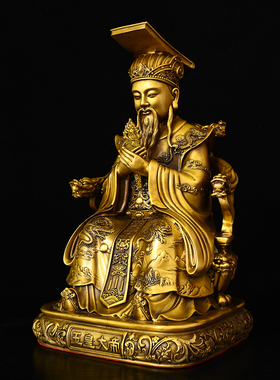 黄铜玉帝王母神像玉皇大帝王母娘娘黄铜摆件佛堂供奉摆放用品