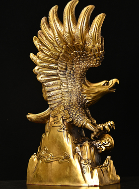 大展宏图老鹰纯铜大鹏摆件雄鹰办公室展翅家居装饰品客厅开业礼品