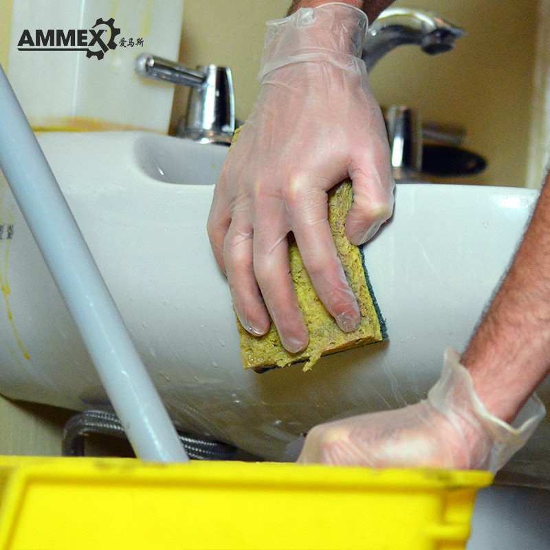 AMMEX爱马斯一次性PVC手套透明医卫生防护食品加工检查手套包邮 - 图1