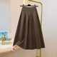 Skirt, elastic waist, A-line skirt, long skirt, high-end trendy