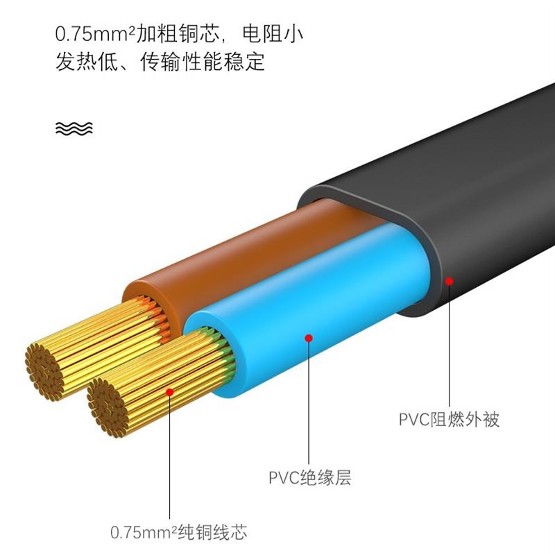 适用海尔LED32A30液晶电视机两孔一方一圆八字口电源纯铜D字口 - 图0