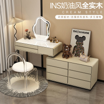 Full solid wood rock plate cream wind dresser modern minimalist bedroom Makeup Table Accommodating Cabinet Corner Cabinet Dresser Dresser