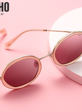 女防太阳镜LOHO圆框个性