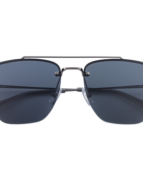 LOHO商场同款墨镜男潮双中梁半框合金太阳镜个性条纹眼镜LH01617