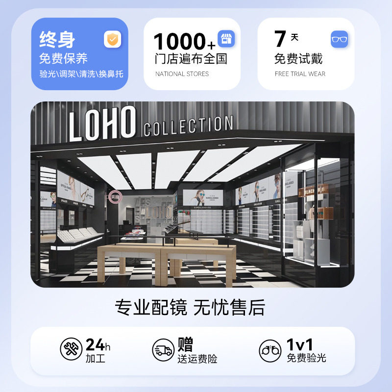 loho韩版透明灰大框素颜网红护目镜 loho眼镜生活定制成品光学镜