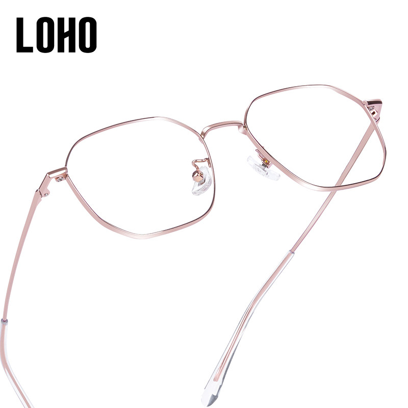 LOHO商场同款近视眼镜防蓝光女素颜细框显脸小多边镜架男LH09049,淘宝优惠券,粉丝福利购,淘宝优惠卷