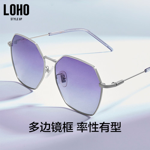 LOHO近视偏光墨镜小框女网红时尚高级防紫外线晒开车驾驶太阳眼镜 - 图0