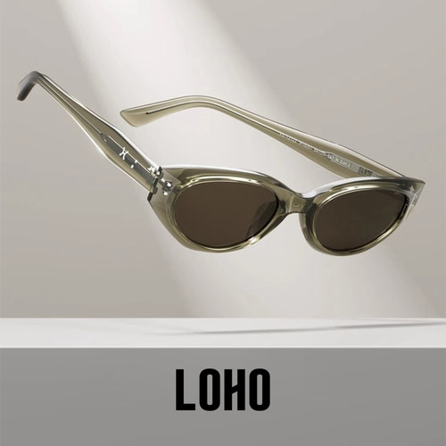 【情侣同款】LOHO猫眼茶色墨镜女26新款防紫外线窄框偏光太阳镜gm - 图1
