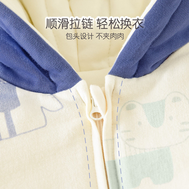 babylove外出连帽加厚新生儿棉服 babylove连身衣/爬服/哈衣