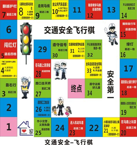 桌面游戏棋益智教学飞行棋交通文明好习惯养成可擦写定制 - 图1