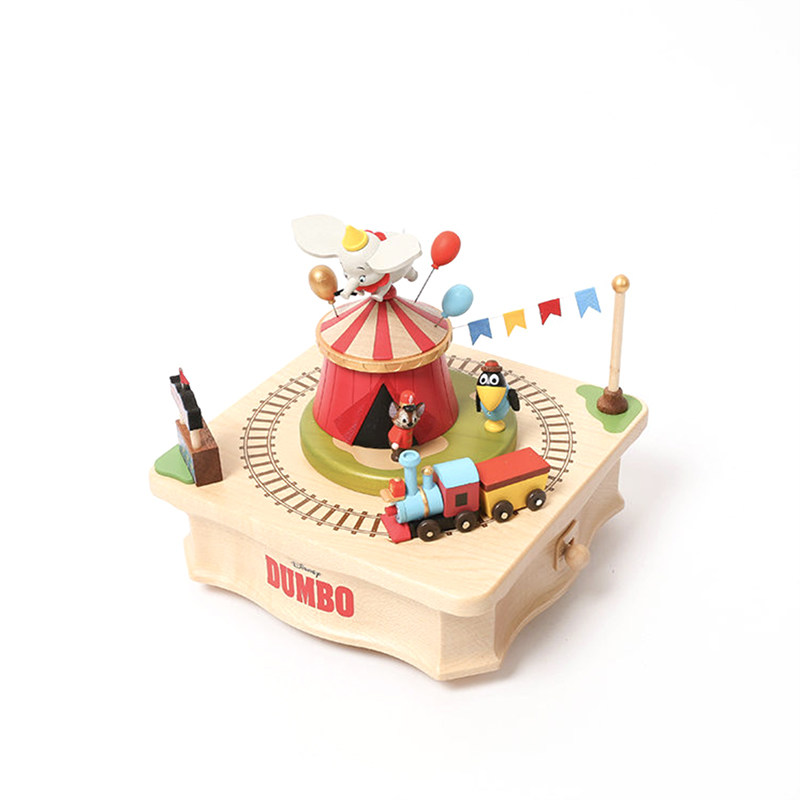 jeancard迪士尼小飞象马戏团音乐盒卡通治愈八音盒儿童女生日礼物