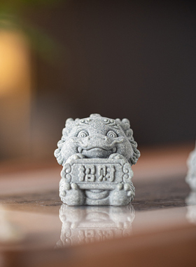 青砂石招财可爱桌面小福龙装饰品