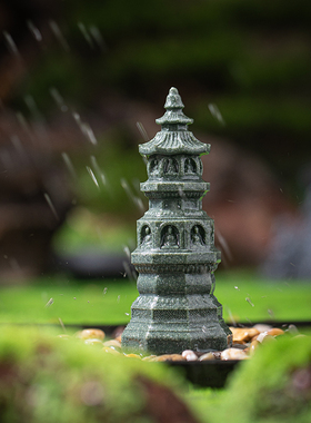 青砂石装饰中式鱼缸造景佛塔石塔