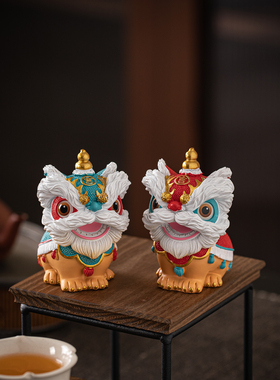 国潮佛山文创醒狮招财摆件工艺品