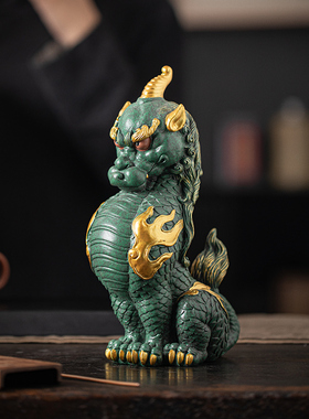 青砂石招财国潮桌面嘲风摆件礼品