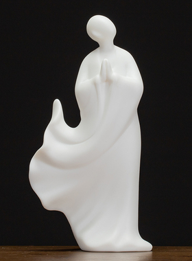 禅意新中式盆景盆栽造物搭配牛马动物鱼缸装饰品摆件景观白瓷人物