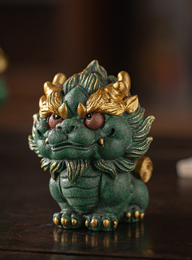 国潮麒麟招财瑞兽吉祥物桌面摆件