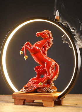 陶瓷招财新中式客厅桌面福字马