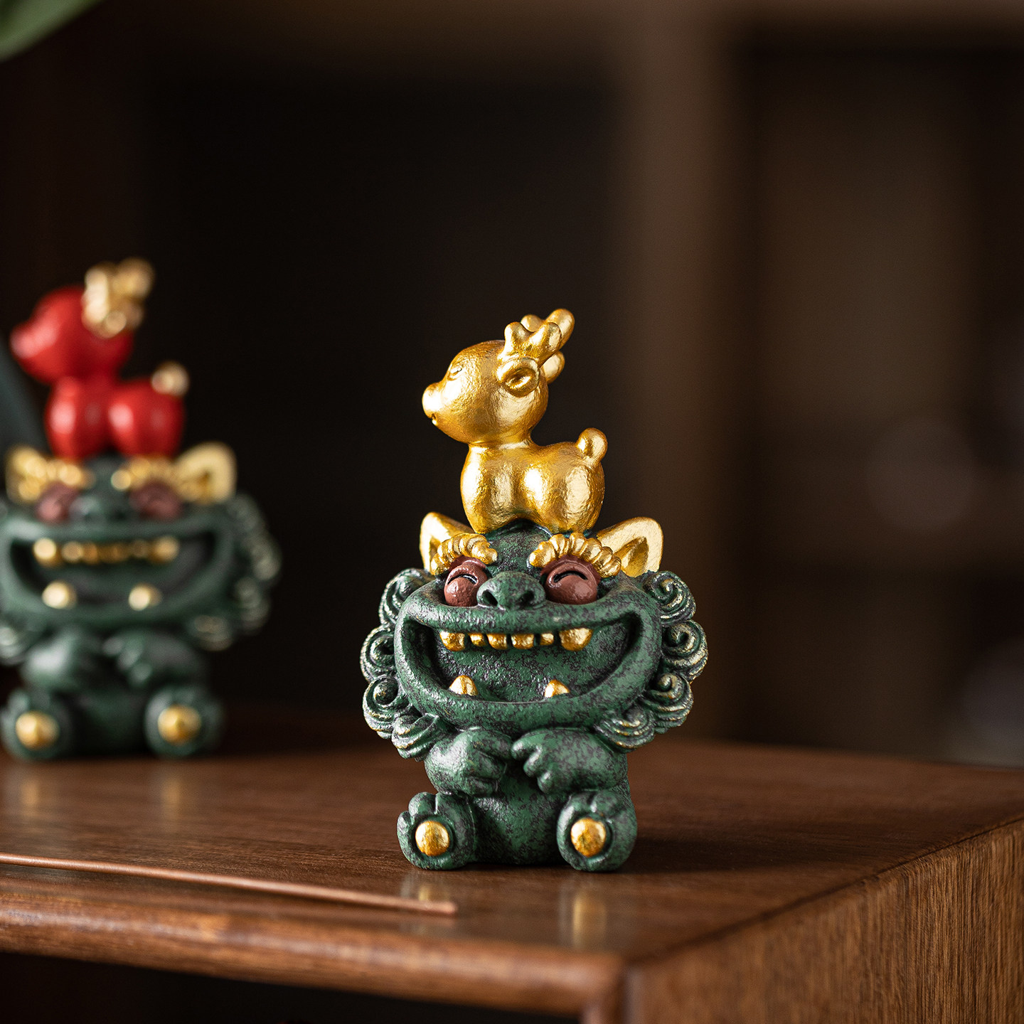 国潮指鹿为马招财桌面摆件家居装饰工艺品可爱风狮爷文创礼品盒装,淘宝优惠券,粉丝福利购,淘宝优惠卷