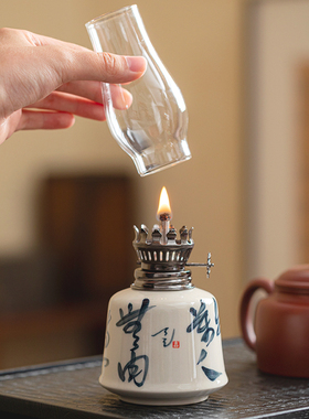 禅意复古手绘煤油灯摆件灯具灯盏