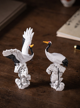 树脂造景创意桌面仙鹤送福装饰品