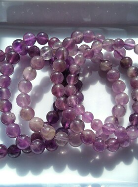 天然梦幻紫水晶手串单圈巴西紫白纹水晶薰衣草手链学生女饰品礼物