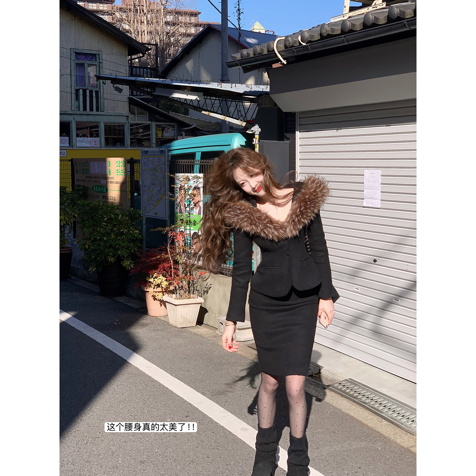 吃绿色菜【美和】昭和复古千金风可拆毛领冬季夹棉显瘦毛呢套装,淘宝优惠券,粉丝福利购,淘宝优惠卷