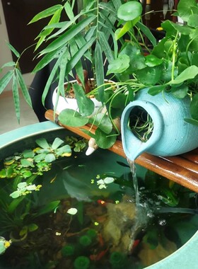 古法养鱼流水陶瓷罐家用
