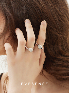 EVESENSE白玛瑙高级感开口戒