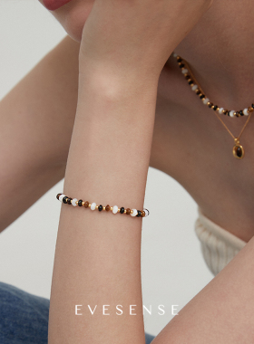 EVESENSE虎眼石贝母玛瑙串珠手链