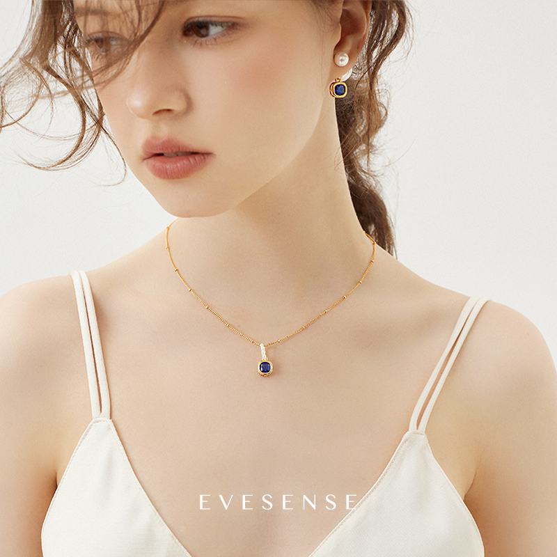 EVESENSE自由组合!原创璀璨5A闪锆天然珍珠项链复古高级感锁骨链-图2