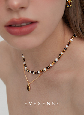 EVESENSE天然虎眼石高级感锁骨链