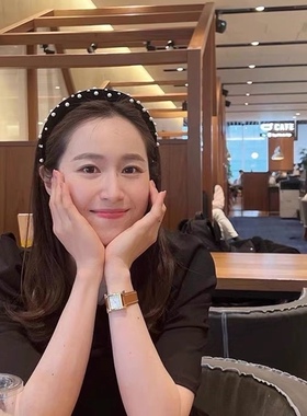 2023秋冬质感控bi入chapeaud.o*override丝绒珍珠发箍女高颅顶
