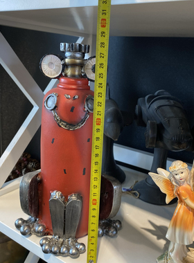 出口外贸树脂红色消防栓青蛙创意家居饰品工业风中古摆件工艺品