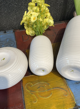 外贸欧式白色陶瓷花瓶办公家居饰品电视柜摆件插花花器工艺品