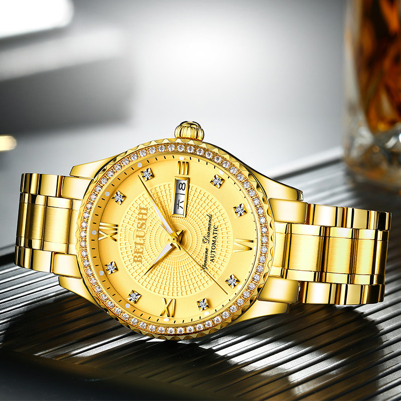 正品时尚全自动防水夜光石英机械表 乔治伯爵手表国产腕表