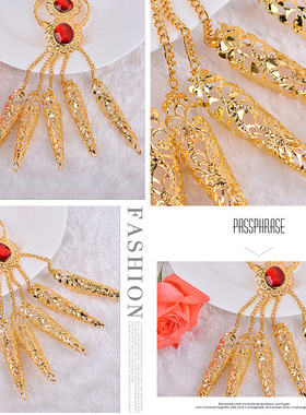 Y舞蹈演出配饰舞台表演肚皮舞首饰印度舞手链指甲套千手观音