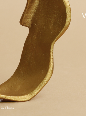 梵其印度进口铝制金色环形摆件