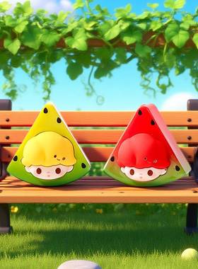 卡通创意迪迪水果切切萌粒树脂工艺品 diy钥匙扣挂件盲盒盲袋配件