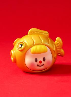 卡通锦鲤多妹公仔树脂摆件直播盲盒迷你手办潮玩创意礼品新年摆件