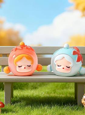 夜光糕点女孩萌粒公仔桌面饰品摆件树脂工艺品对对碰盲盒配件