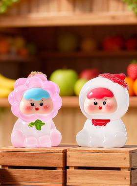 透色夜光水果乖乖系列萌粒树脂桌面摆件直播对对碰盲盒袋配件