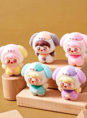可爱立体植绒站姿甜崽狗狗萌粒公仔直播对对碰盲袋桌面小摆件