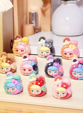 可爱植绒拼色兔兔头萌粒公仔 diy钥匙扣配挂件创意潮玩桌面小摆件