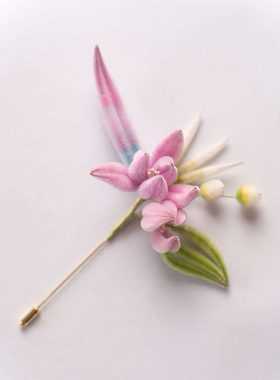 扬州绒梅绮绒花 老字号绒花 非遗蚕丝手工制新中式百搭胸针兰花