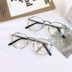 Suyan chị mềm in lưới đỏ khung lớn kính khung nữ thủy triều nghệ thuật retro kim loại vuông gương phẳng nam - Kính khung kính chống ánh sáng xanh Kính khung