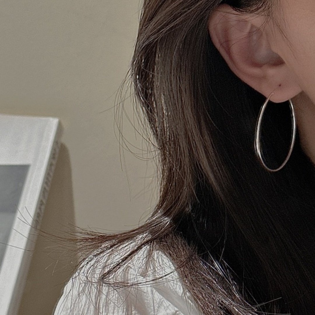 S925纯银简约百搭大圆圈耳环女冬季2026年新款大圈圈耳饰圆脸耳环,淘宝优惠券,粉丝福利购,淘宝优惠卷