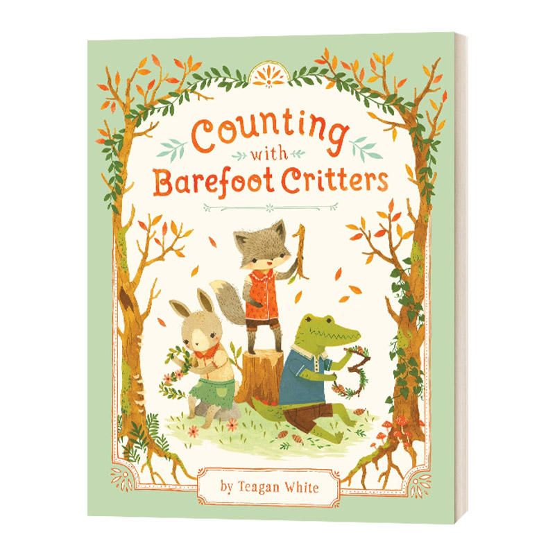 英文原版 Counting With Barefoot Critters 会计算的小动物 低幼绘本 纸板书 英文版 进口英语原版书籍儿童图书 - 图0