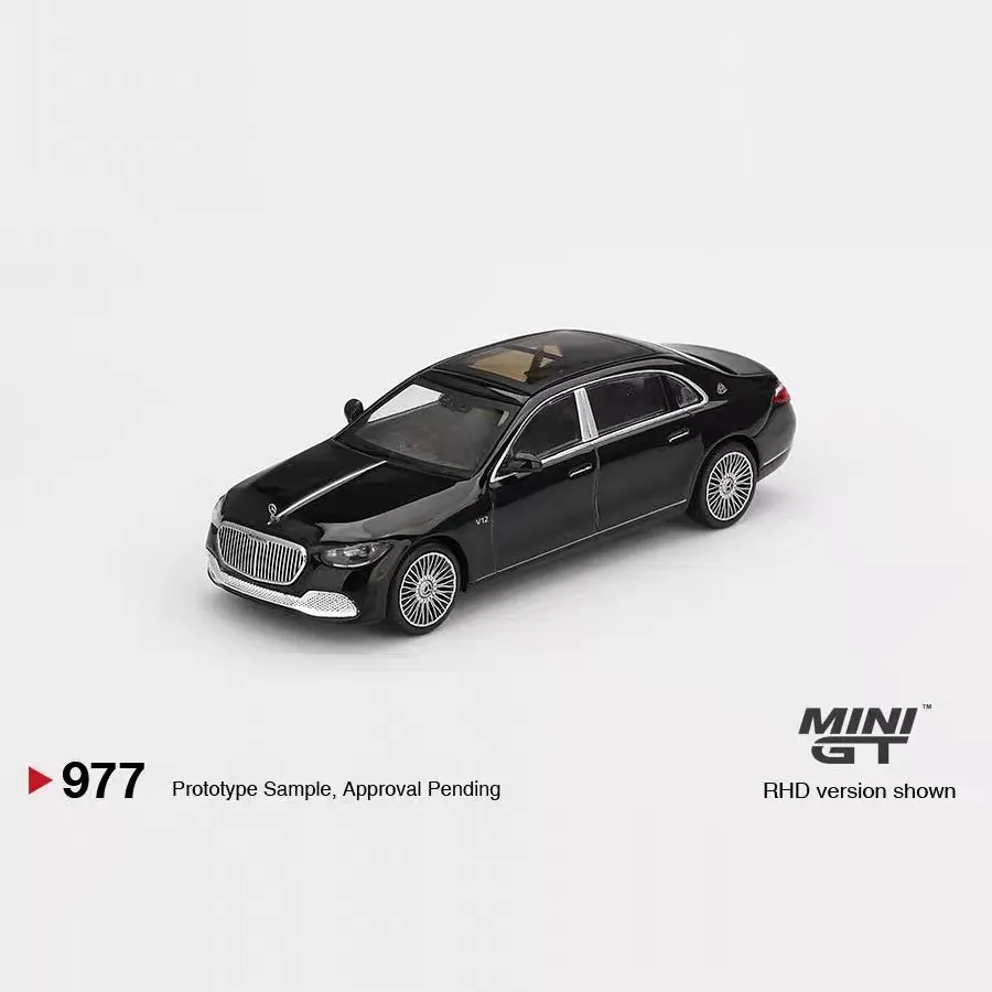 MINIGT 1:64 奔驰 迈巴赫 S680 黑色 仿真合金汽车模型收藏 977 - 图0