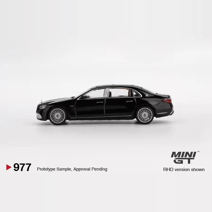MINIGT 1:64 奔驰 迈巴赫 S680 黑色 仿真合金汽车模型收藏 977 - 图1